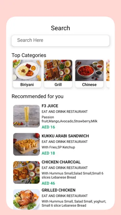 Capturas de tela do Eat and Drink