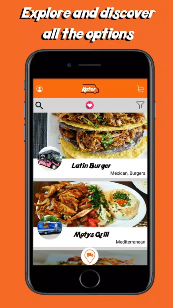 Kater - Find, book food trucks & order food online Screenshots