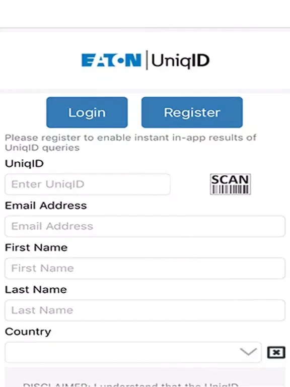 Tangkapan layar Eaton UniqID iPad 