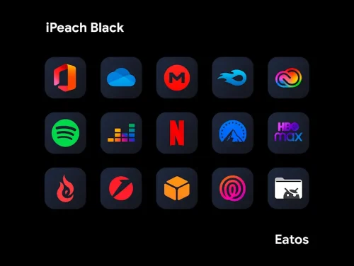 iPeach Black - Icon Pack-screenshot-4