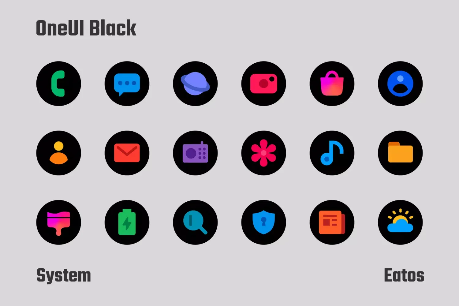 Captures d'écran de OneUI Pixel Black Icons