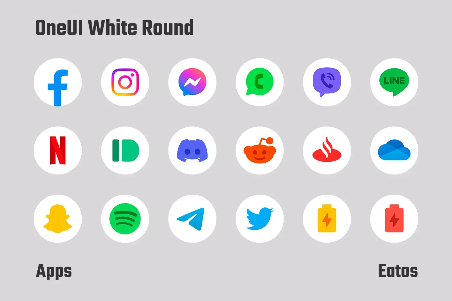 OneUI White Round Icons Screenshots