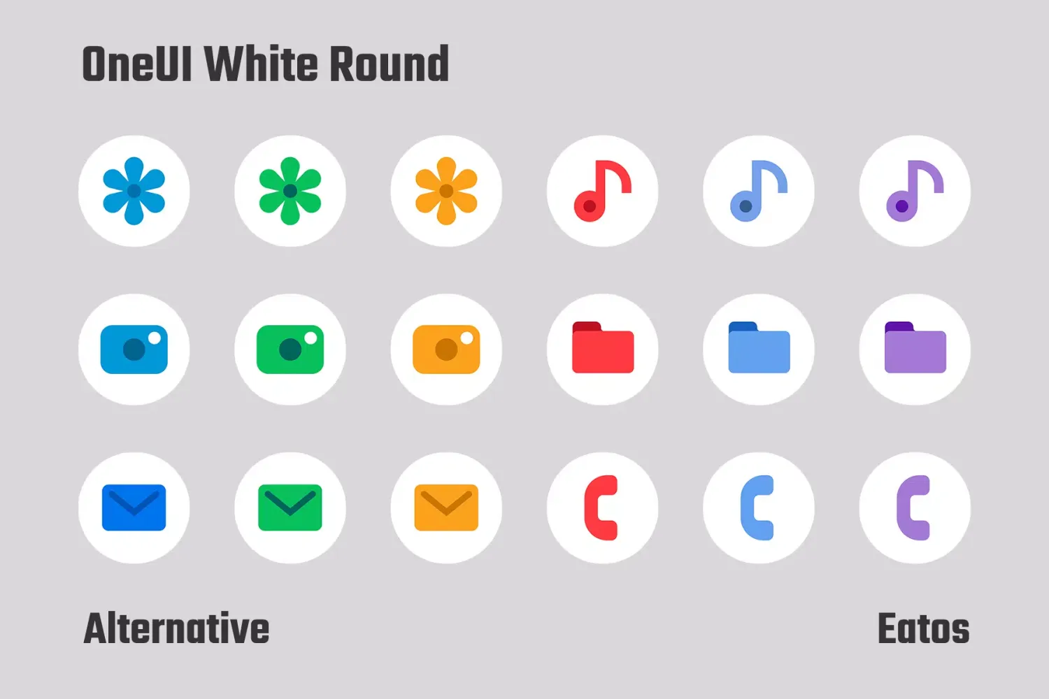 OneUI White Round Icons Screenshots