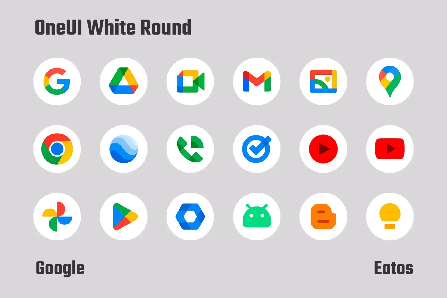 OneUI White Round Icons Screenshots