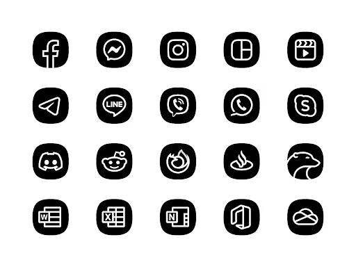Blaux Black - Icon Pack Ekran Görüntüleri