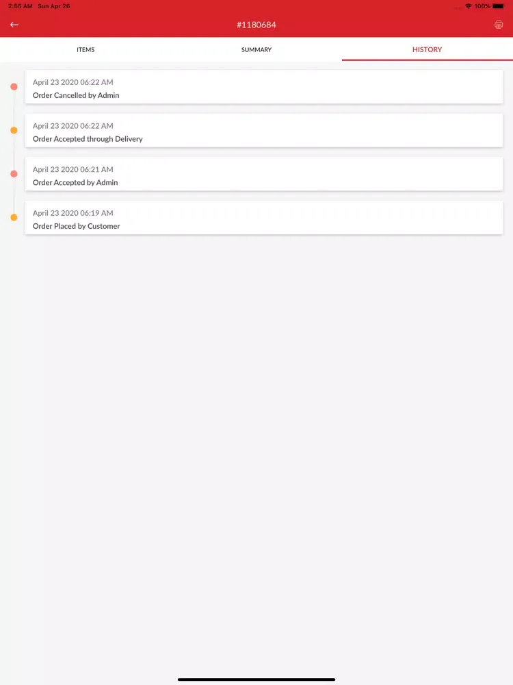 ภาพหน้าจอของ Eats Easy Merchant iPad 