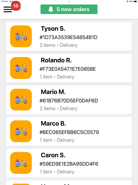 Zrzuty ekranu Vittles Order Manager iPad 