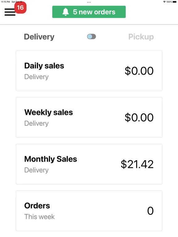 Zrzuty ekranu Vittles Order Manager iPad 