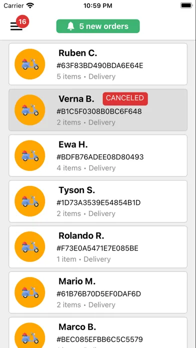Zrzuty ekranu Vittles Order Manager