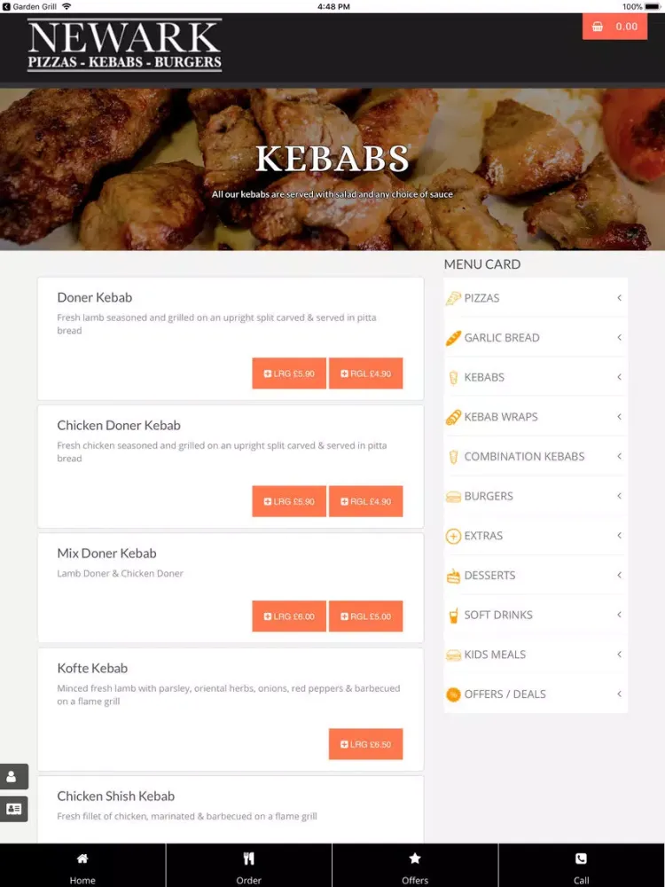 Zrzuty ekranu Newark Kebab iPad 