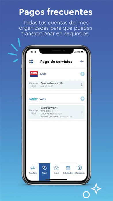 Capturas de tela do Banco Basa Móvil