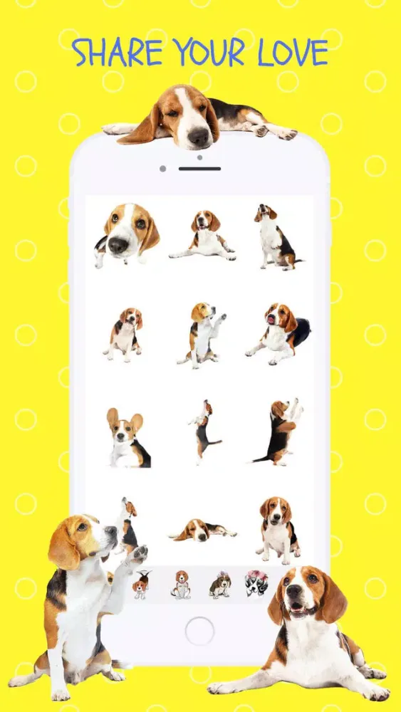 Captures d'écran de Beagle Fun Emoji Stickers
