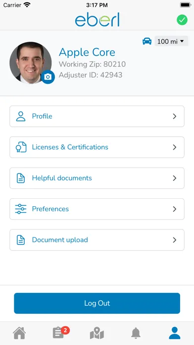 Screenshot di Eberl Adjuster Network
