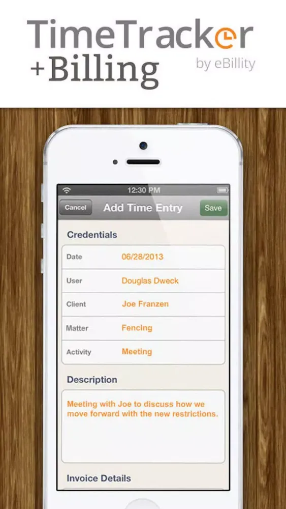 Time Tracker + Billing应用截图
