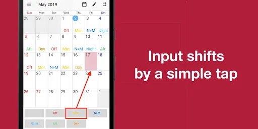 Zrzuty ekranu Shift Work Calendar