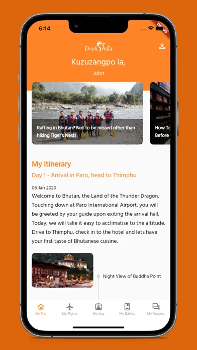 Captures d'écran de Druk Asia Travel Guide