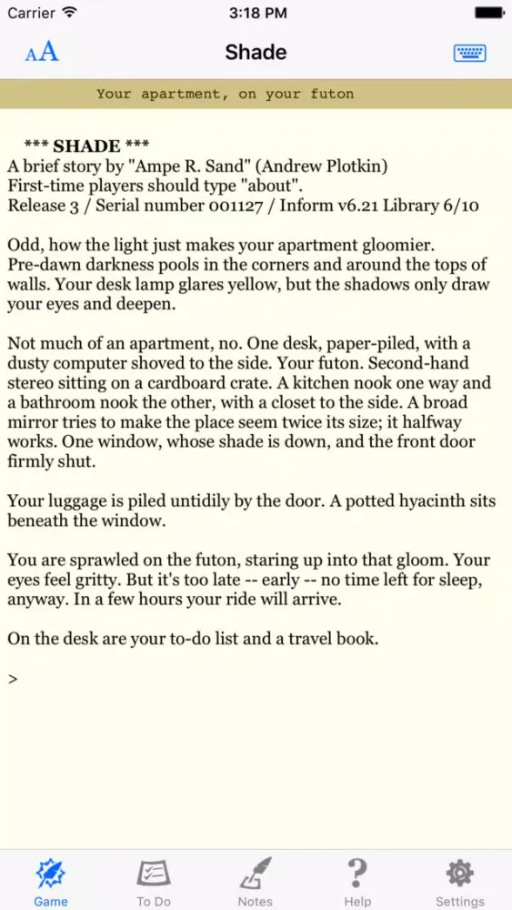 Shade: Interactive Fiction Screenshots
