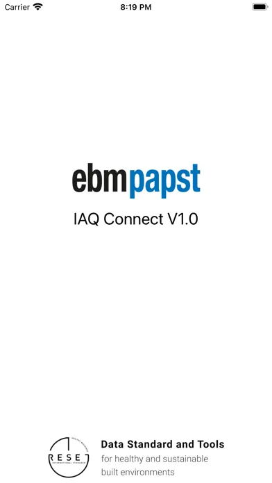 Zrzuty ekranu ebm-papst IAQ Connect