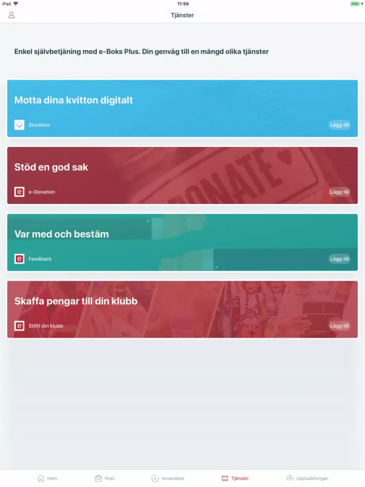 Capturas de tela do e-Boks.se Plus iPad 