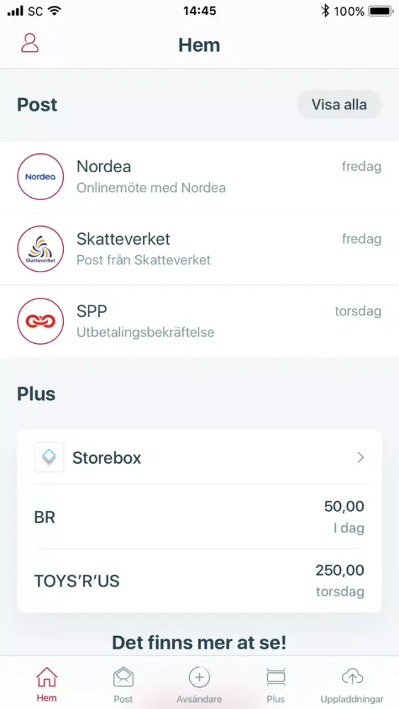 Capturas de tela do e-Boks.se Plus