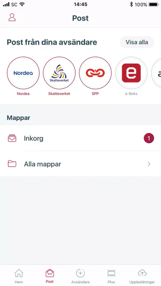 Capturas de tela do e-Boks.se Plus
