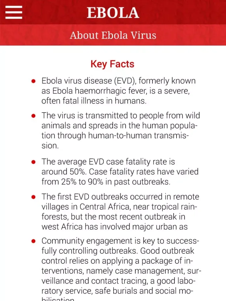 Ebola Virus - (Tracker and Information) iPad  Ekran Görüntüleri