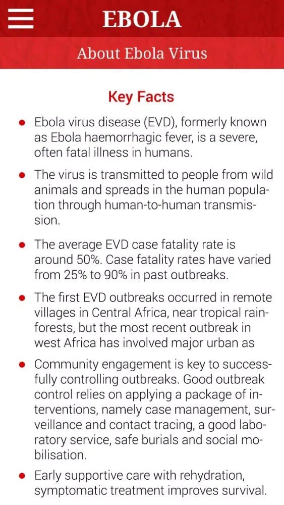 Ebola Virus - (Tracker and Information) Ekran Görüntüleri