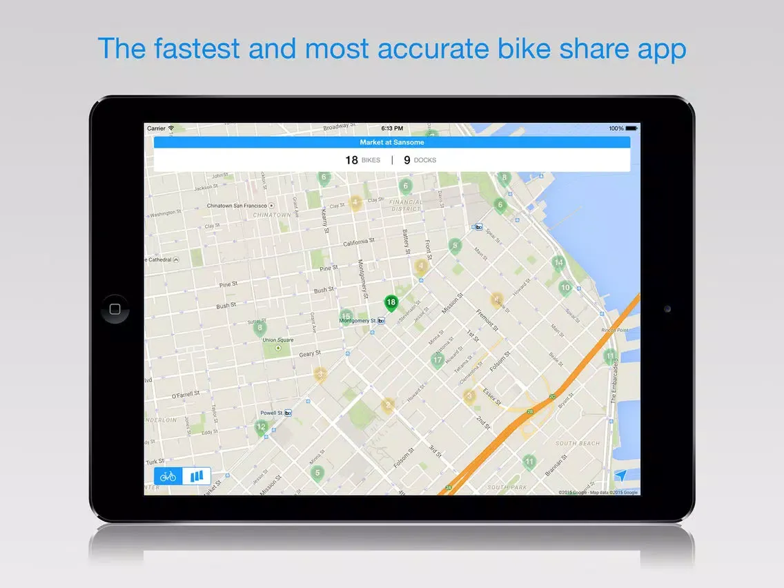 Capturas de pantalla de Bay Area Bike Share iPad 