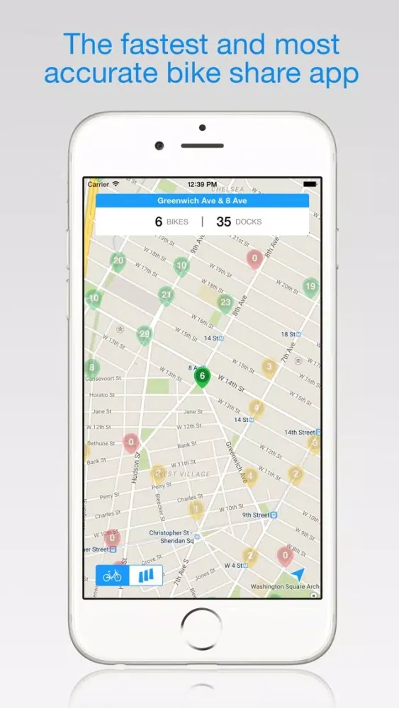 Ảnh chụp màn hình của NYC City Bike Share