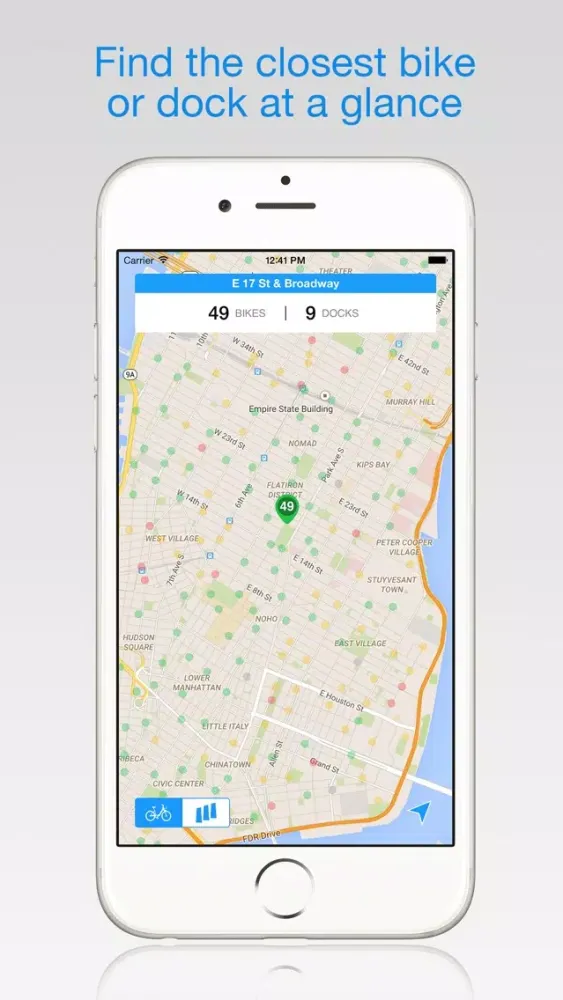 Ảnh chụp màn hình của NYC City Bike Share