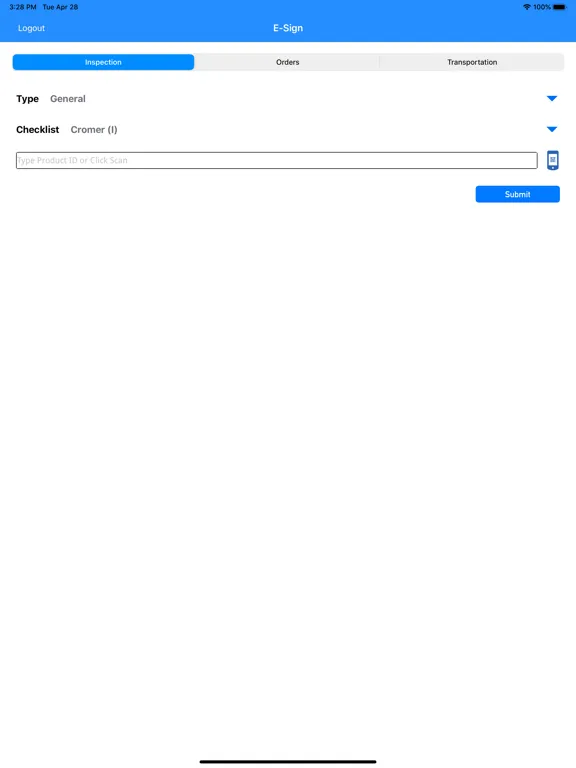 Ảnh chụp màn hình của Mobile eSign iPad 