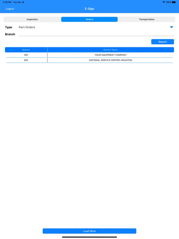 Ảnh chụp màn hình của Mobile eSign iPad 