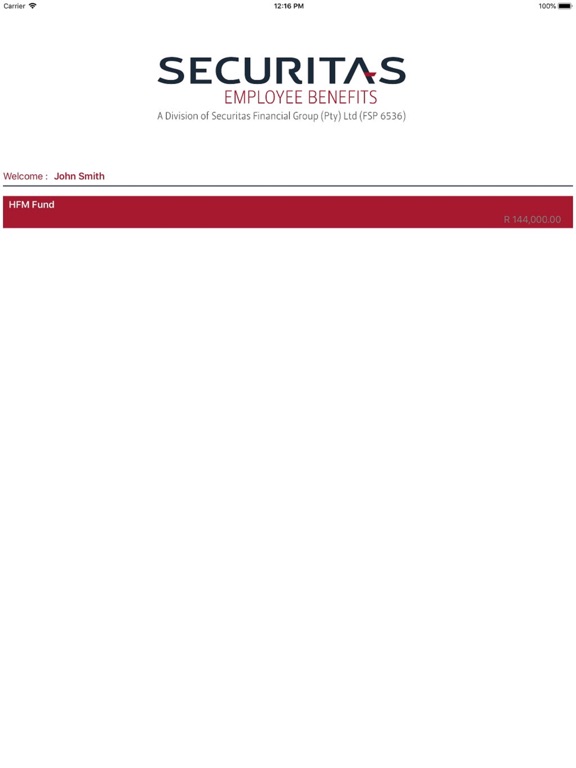 Capturas de tela do Securitas Employee Benefits iPad 