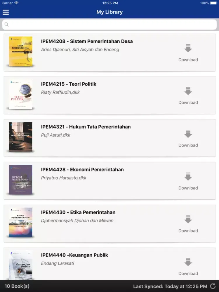 Captures d'écran de BA Digital Universitas Terbuka iPad 