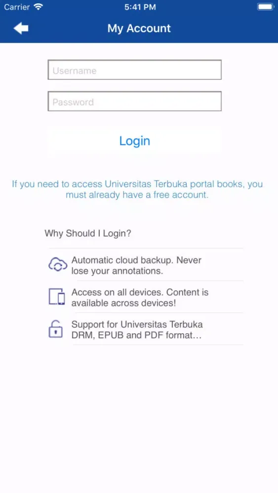 Captures d'écran de BA Digital Universitas Terbuka