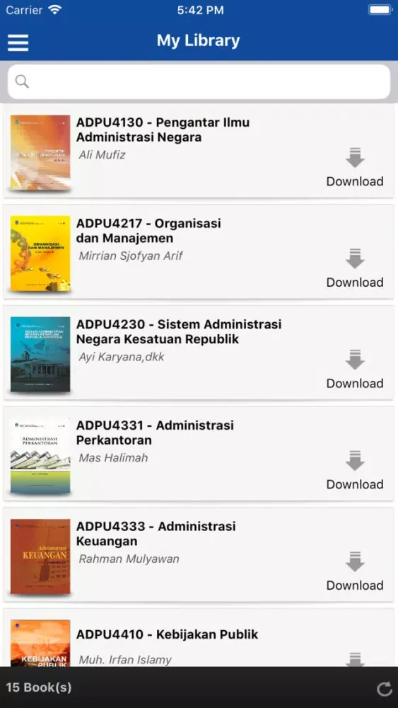 Captures d'écran de BA Digital Universitas Terbuka