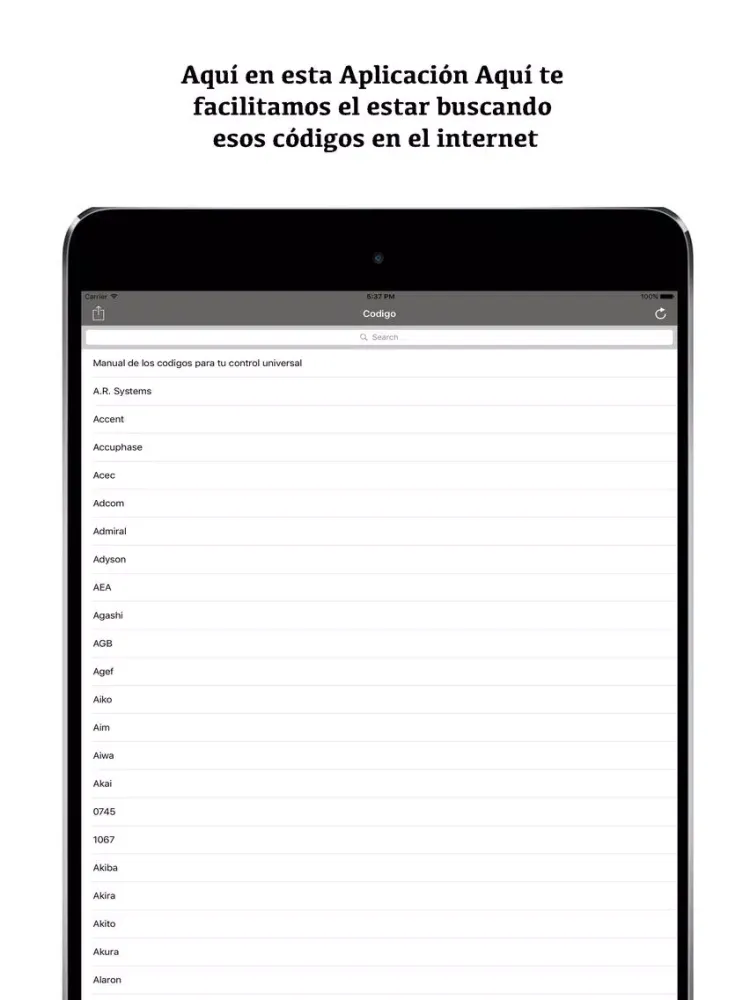 Universal control code for Time Warner Cable iPad  স্ক্রিনশট