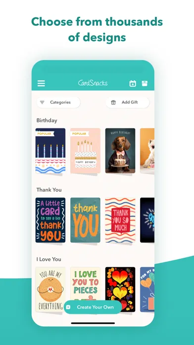 CardSnacks: ecards, greetings سکرین شاٹس