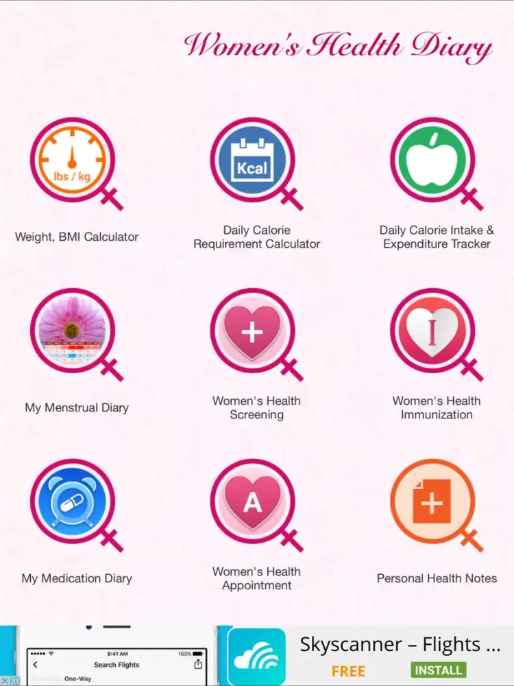 Women's Health Diary iPad 应用截图
