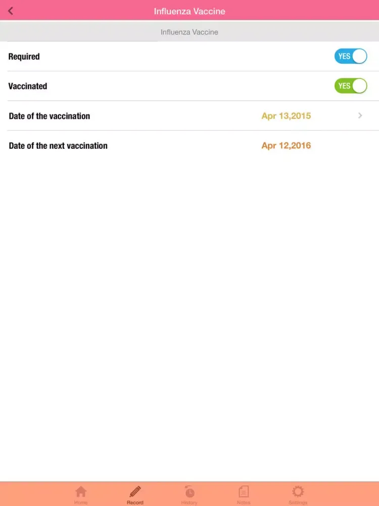 Zrzuty ekranu Women's Health Immunization iPad 
