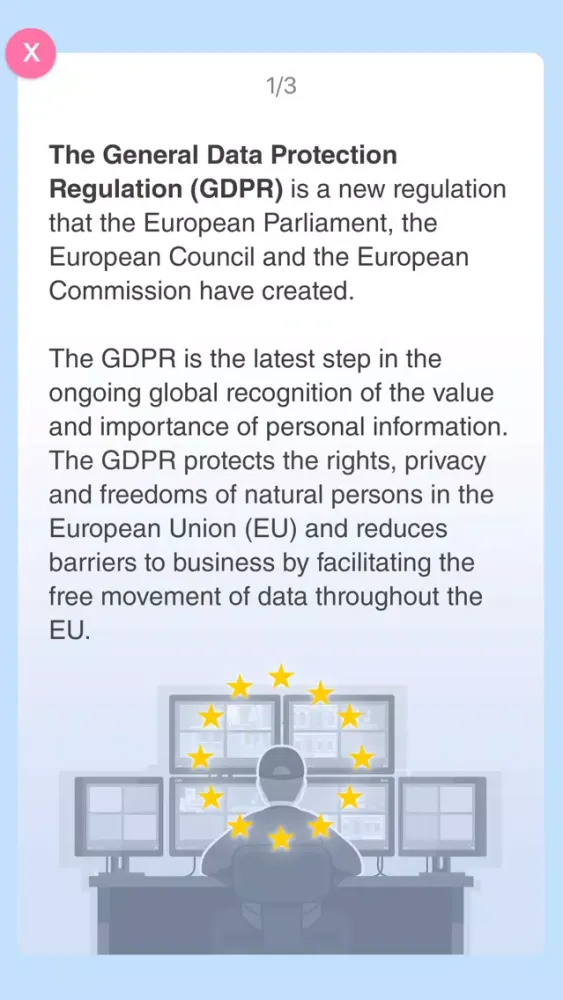 Tangkapan skrin EU GDPR Foundation Course