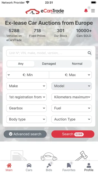 eCarsTrade - Used Car Auctions Screenshots