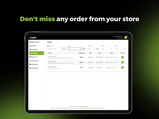 Tangkapan skrin Ecart Seller iPad 