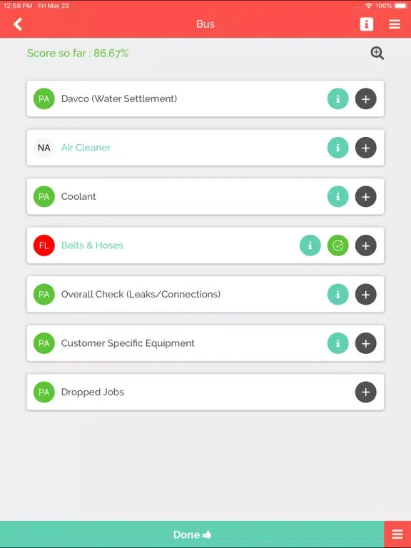 Zrzuty ekranu ECAT (Action Tool) iPad 