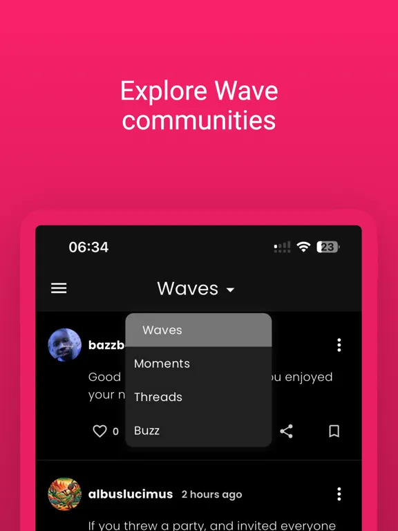 Tangkapan skrin Waves - short content sharing iPad 