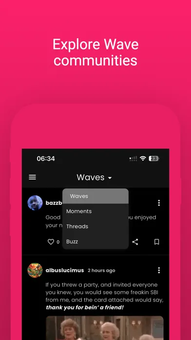 Tangkapan skrin Waves - short content sharing