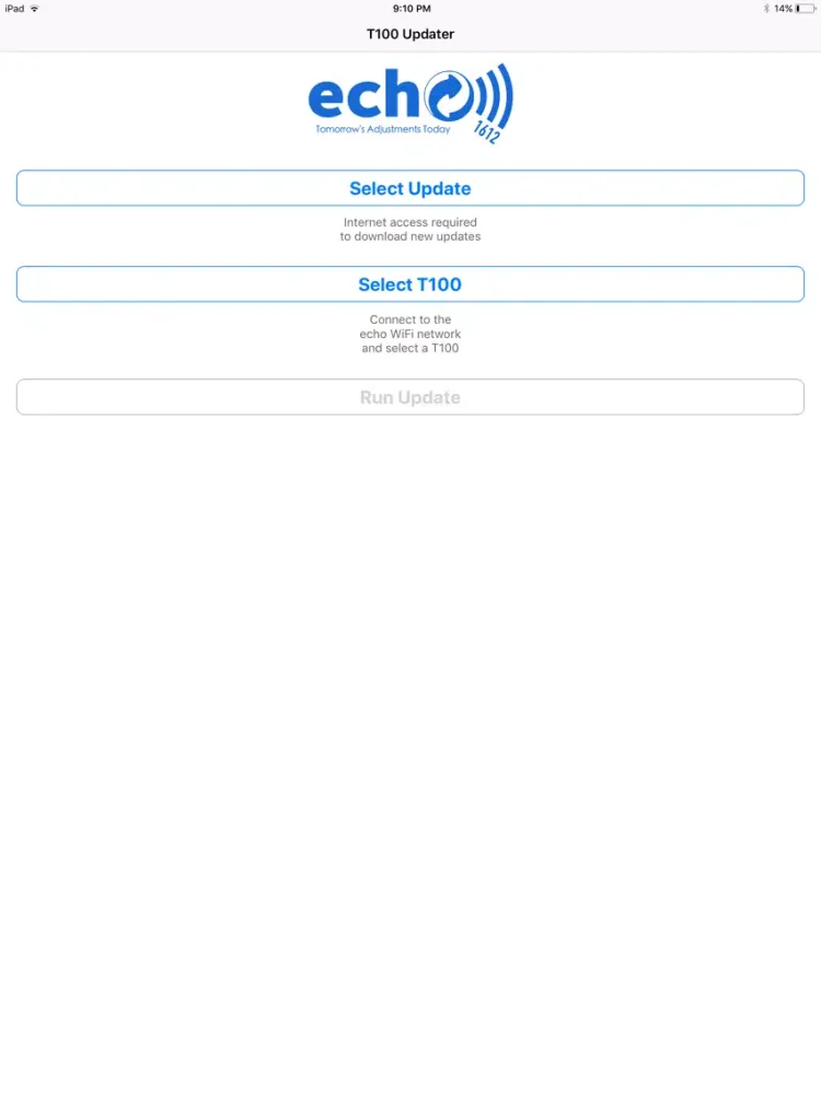 echo1612 - T100 Updater iPad  स्क्रीनशॉट