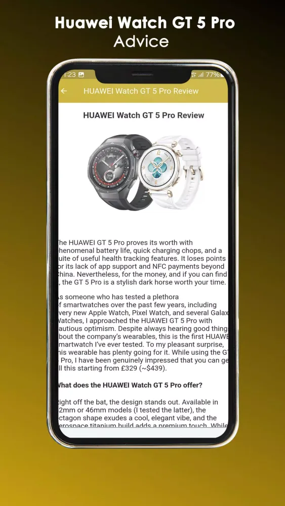 Huawei Watch GT 5 Pro Advice Screenshots