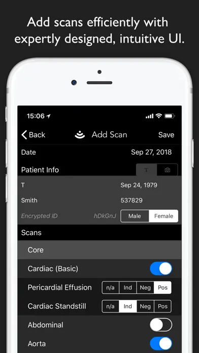 Tangkapan skrin EchoLog - Ultrasound Logbook