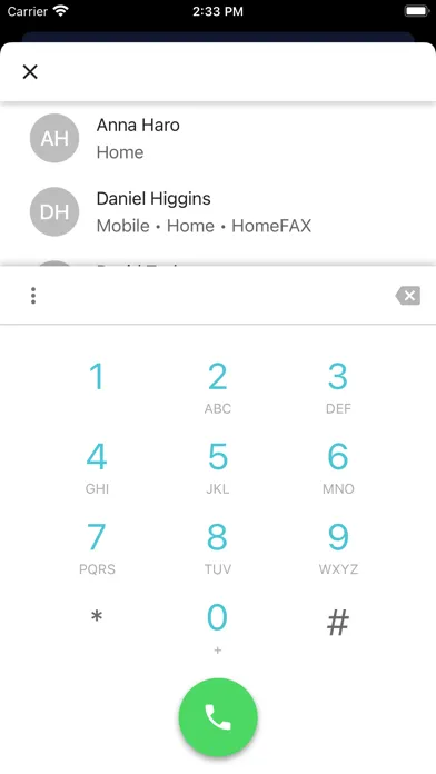 Capturas de tela do Echo Mobile VoIP